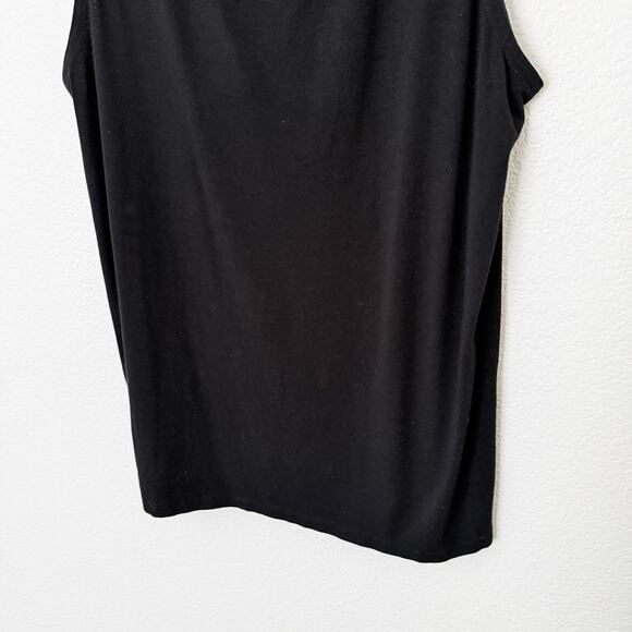 [Eileen Fisher] Black Sleeveless Scoop Neck Basic Tank Top Classic Size Large L - Picture 6 of 10